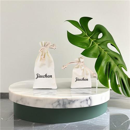 Durable custom logo printed organic cotton canvas drawstring bag