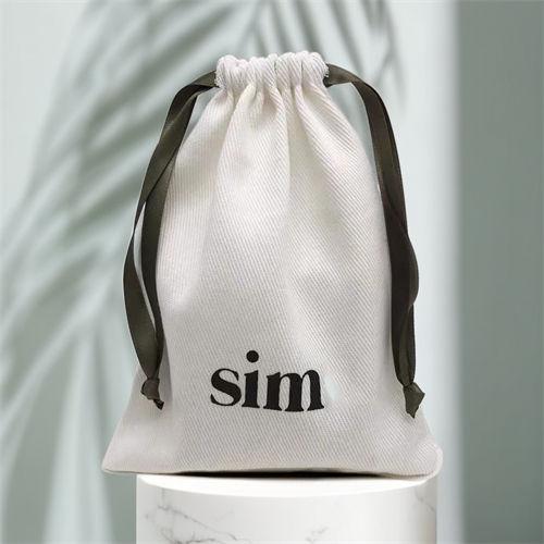 Custom Cotton Drawstring Pouch Bags Canvas Cotton Linen Jewelry Packaging Drawstring Bag With Double Cotton String