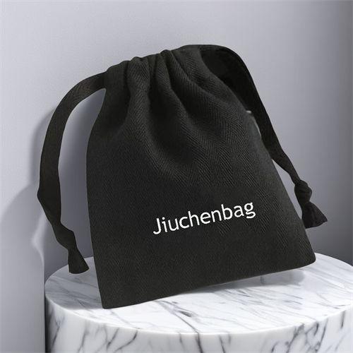 Custom jewelry bag 100% Organic Cotton canvas pouch Small Cotton Drawstring Bag With Logo for gift packaging