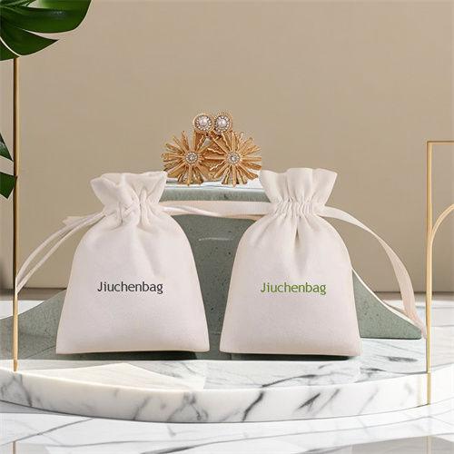 Custom Logo Small White Organic Canvas Bags Cotton Linen Drawstring Bag