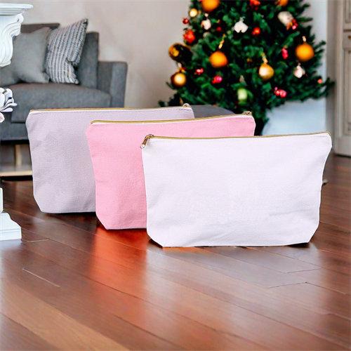 Custom Amazon Sale Travel Canvas Makeup Bag Zipper Cotton Cosmetic Pouch Bag For Lipstick