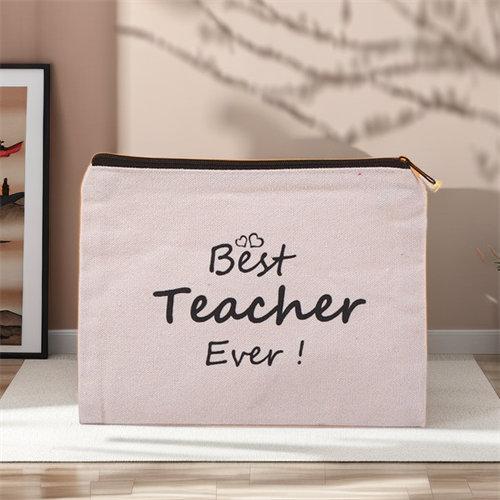 Wholesale Canvas Pouch Custom Cotton Cosmetic Bag With Zipper